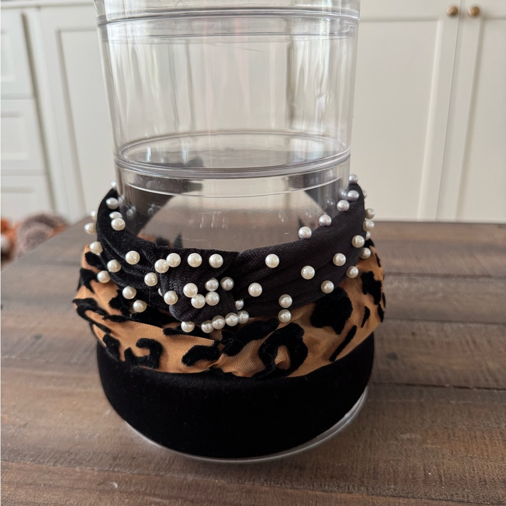 3 Headbands for $6 Total, Black & Leopard